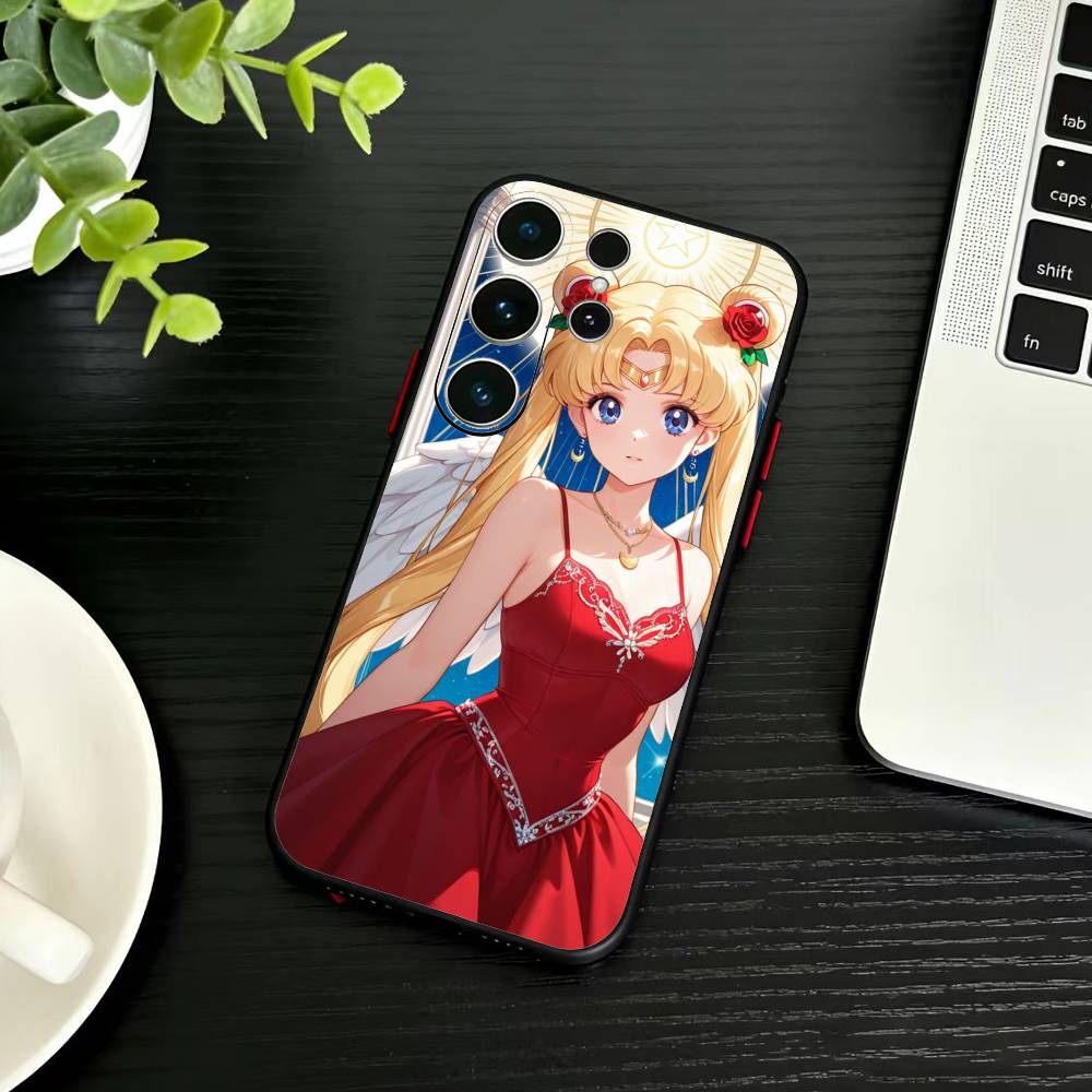 Мультяшный чехол для телефона D-Sailor M-Moons для Samsung S26, S25, S24, S23, S22, S21, S20, S30, Ultra, Plus, Fe, Note, 5G Черный чехол