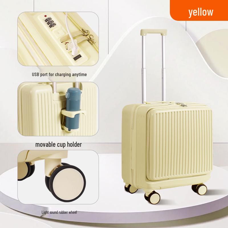 Большой 18-дюймовый чемодан-тележка для ручной клади с боковым открыванием - Унисекс, легкий, с защитой паролем