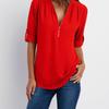Clothing V-neck Long Sleeve Zipper Women's Bottoming Shirt Shirt