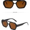 Модные женские солнцезащитные очки в стиле ретро с двойными перемычками, коричневые градиентные очки, большая оправа, модные роскошные дизайнерские солнцезащитные очки для мужчин, оттенки UV400