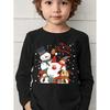 Spring and Autumn Round Neck 3D Christmas Theme Printed Top Fashionable Casual Long Sleeved Children's Boy T-shirts