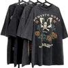 Y2K Vintage Gothic Skull Graphic Print Футболка женская свободного покроя из чистого хлопка с коротким рукавом, уличная женская укороченная футболка