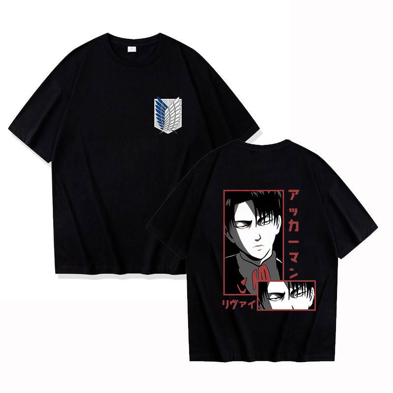 New Anime Levi Ackerman Print T Shirts Women Men Casual Round Neck Tees Top Summer Cool Loose Short Sleeve
