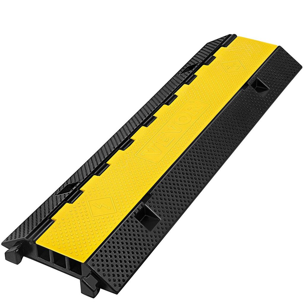 3 Channel Rubber Cable Protector Ramp 1.2 x 1.2 Inch Channel Heavy Duty Cable Wire Cord Cover Ramp Speed Bump Driveway Hose Cable Ramp Protector