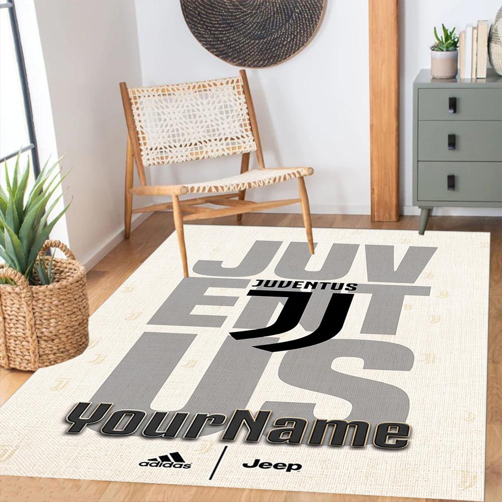 Juventus Customize Your Name Area Rug Perfect for Foyer Playrooms Hallway Bedrooms Anti-slip Rug Anime Office Decor Birthday/Christmas Gift