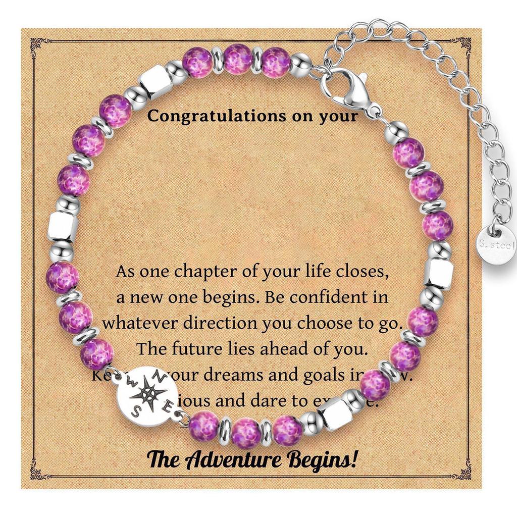 Stainless Steel Beaded Bracelet for Graduation Season Stylish and Practical Wristband Perfect Gift for Any Occasion