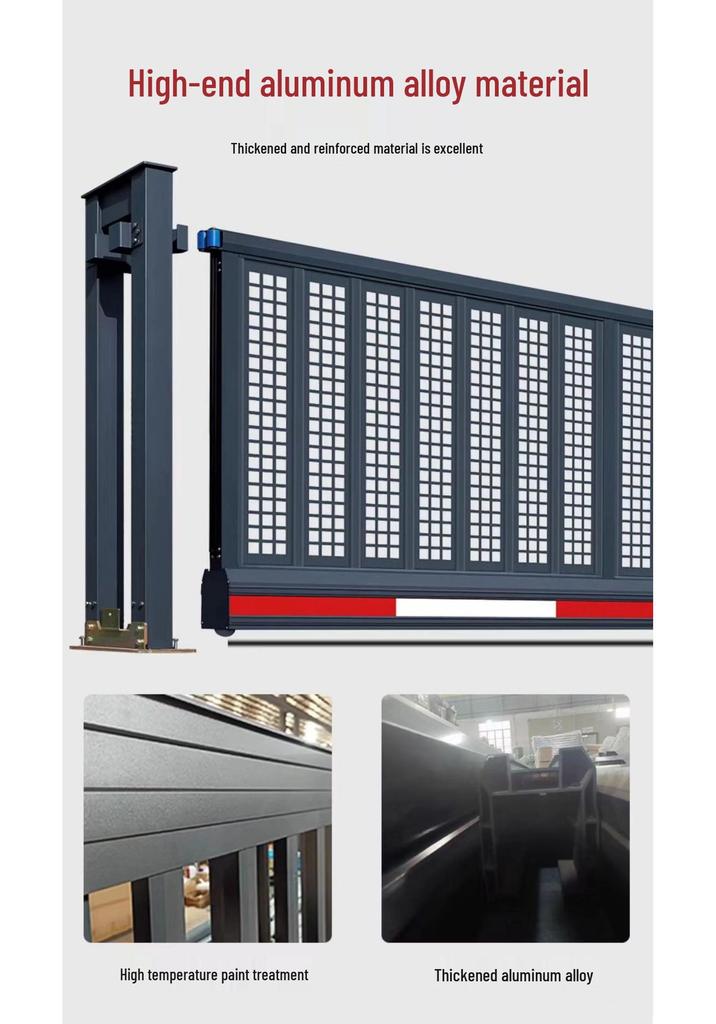 Trackless Aluminum Alloy Electric Sliding Gate for Villas and Schools