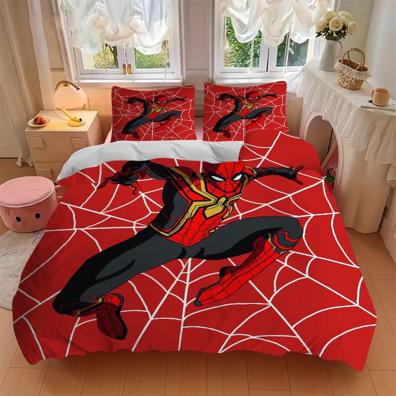 Spiderman Spiderverse Print 3Pcs Bedding Setduvet Cover With 2 Bedropillowcase Home Birthday Gift