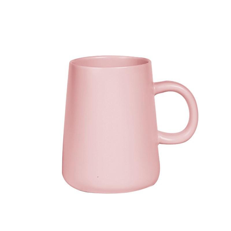 450ML Ceramic Tea Cup Extra Large Mugs Coffee Cups Wide Ceramic Single Color Frosted Big Coffee Mug Tea Cup With Spoon