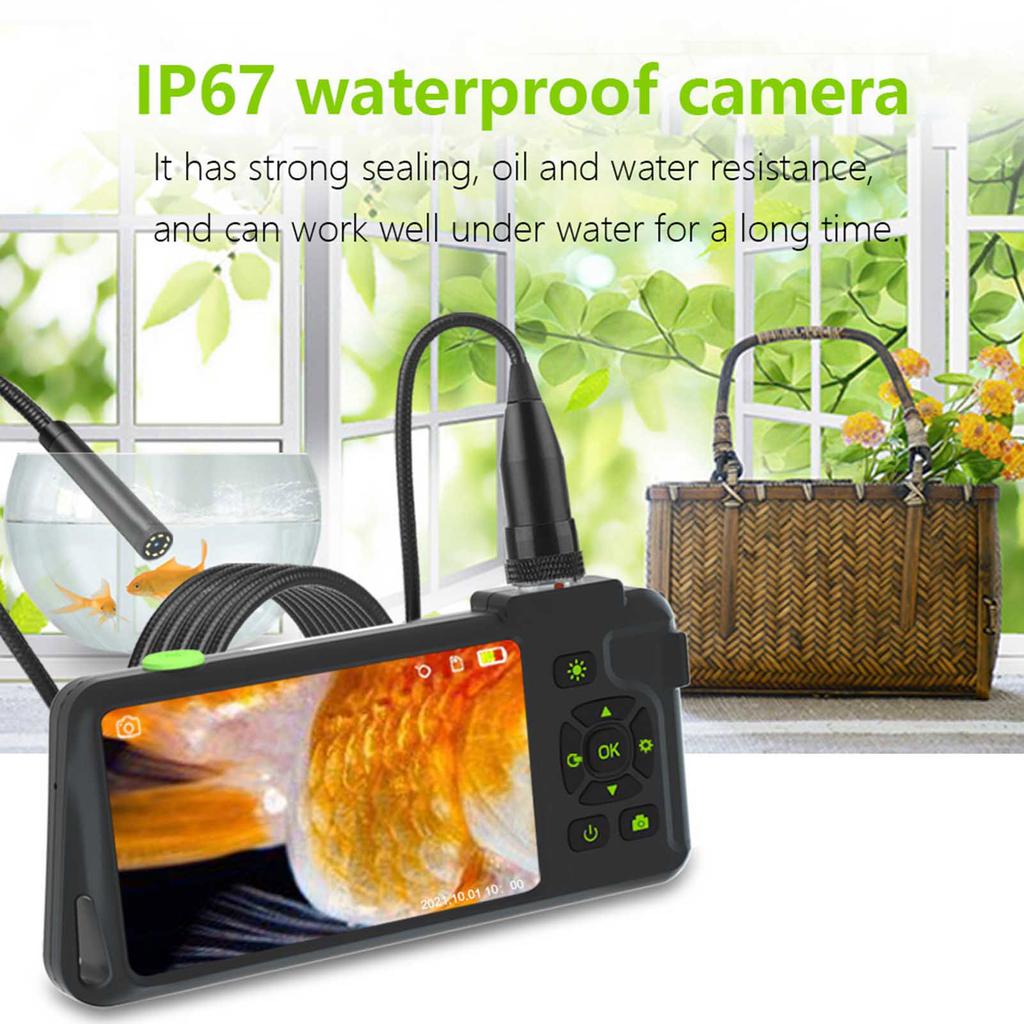 Industrial Endoscope with 4.5-inch IPS Color Display 1080P Photos Videos Snake Camera with 8 LED