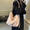 Large Capacity Nylon Shoulder Bag Soft Waxy Cotton Lazy Crossbody Bag Student Commuter Casual Tote Bag