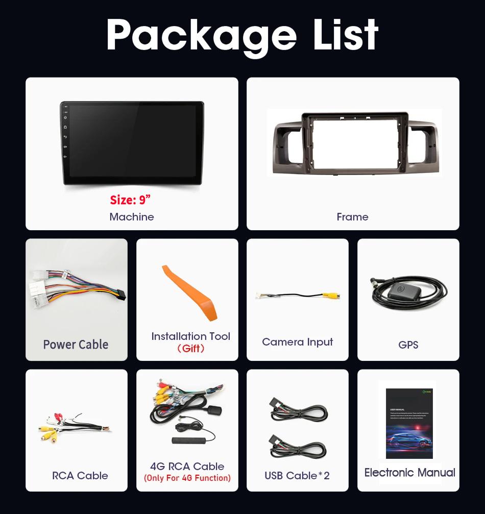 Для Toyota Corolla E130 E120 2000-2004 автомобильный мультимедиа стерео навигация 4G GPS Auto Carplay Android 13 сенсорный экран 2 Din радио