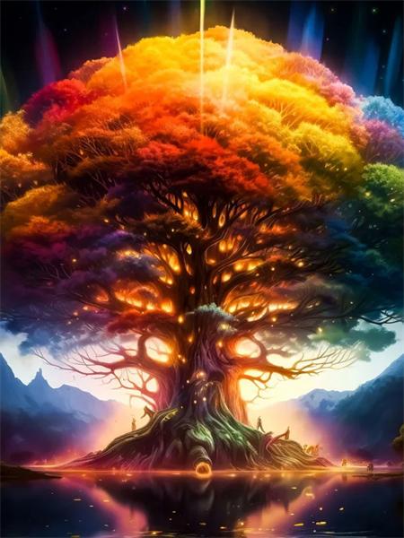 5D Diy Diamond Painting Tree Embroidery Mosaic Fantasy Landscape Full Square Round Home Decor