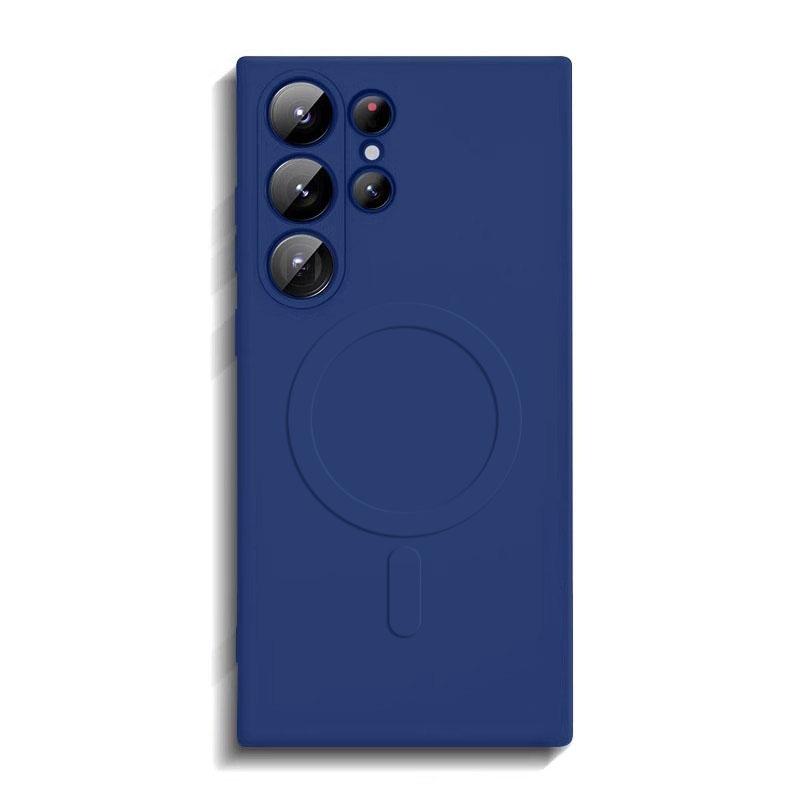 Для Magsafe Магнитный беспроводной зарядный чехол для телефона Samsung Galaxy S24 S23 Ultra Plus S24Ultra Чехлы Мягкий жидкий силиконовый чехол