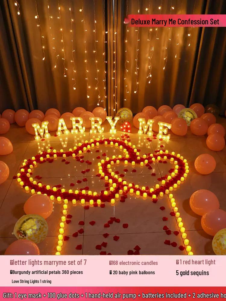 Romantic Indoor Proposal & Celebration Candle Decor Set