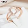 Модное женское кольцо Kinel с квадратным вырезом, винтажные открытые кольца с блестящим цирконом