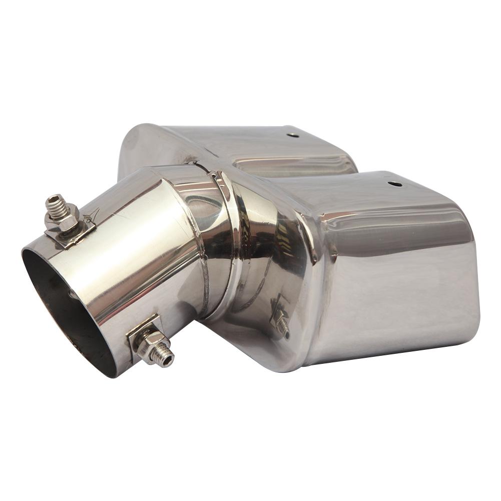 Автомобильный глушитель из нержавеющей стали, квадратный, круглый, изогнутый, с двумя выхлопными трубами, наконечник глушителя, наконечник трубы глушителя