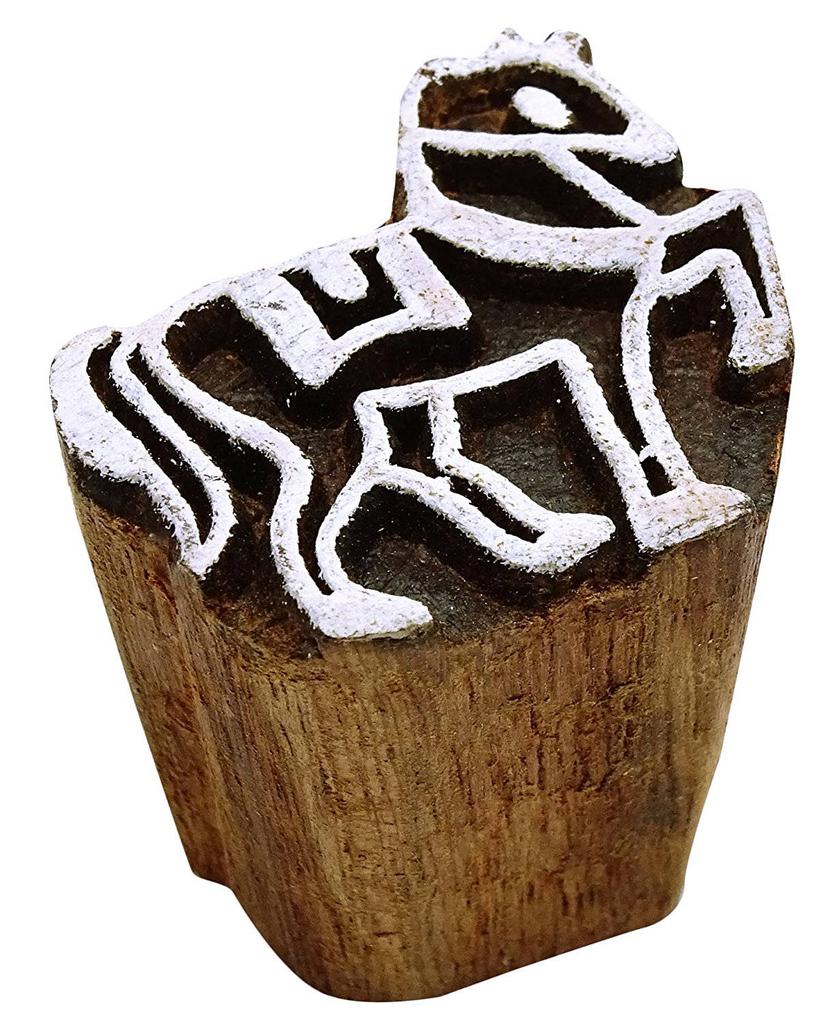 Декоративная индийская ручная резная печать на деревянных блоках в форме лошади