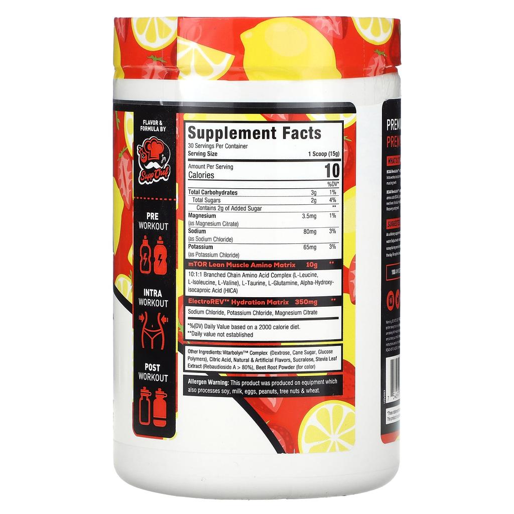 Bcaa, Revolution, Strawberry Lemonade, 450G(15.9Oz)