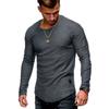 Men S Round Neck Slim Fit Long Sleeve T Shirt With Arm Zipper Western Casual Style