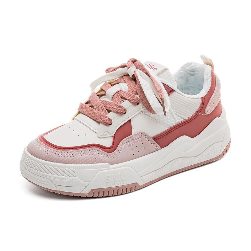 Маленькие белые туфли женские туфли 2024 весна и осень новые розовые туфли с клубничным медведем летние универсальные повседневные туфли на платформе спортивные туфли для серфинга