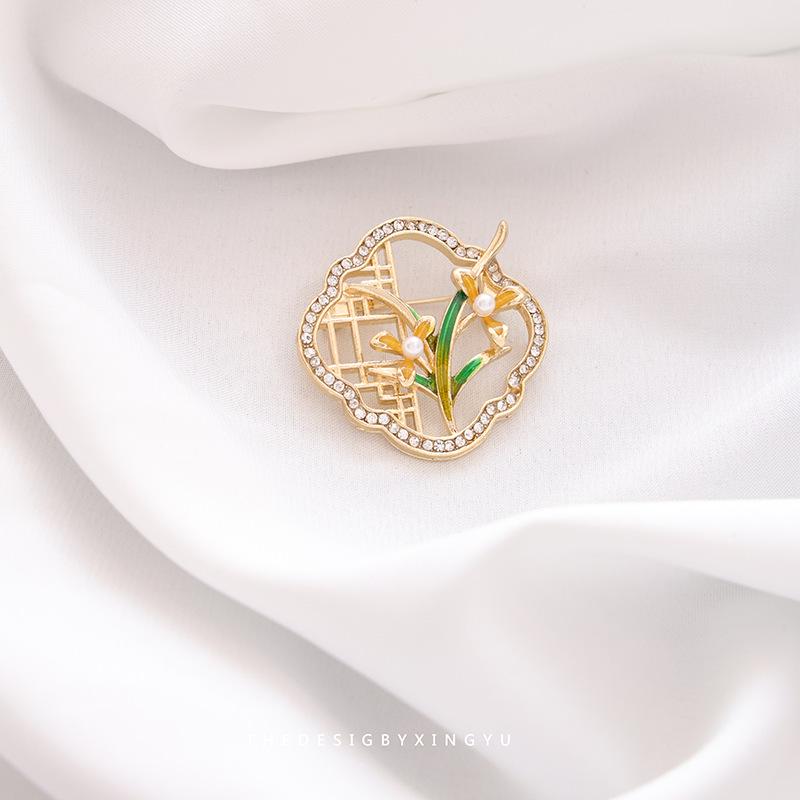 Элегантная брошь в виде золотого жемчужного колоса: Универсальный, Высококлассный Аксессуар для Женщин