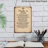 2D Flat 1pc Psalm 23: The Lord Is My Shepherd Aluminum Sign - Vintage Verse Wall Art with Hebrew Scripture, Religious Decor Suitable for Home