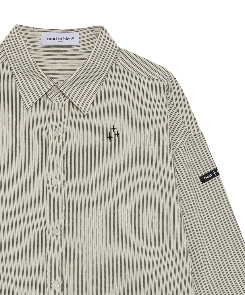 Рубашки Nupeuebeullu с полосками из ткани с эффектом мятой фактуры (Серый)