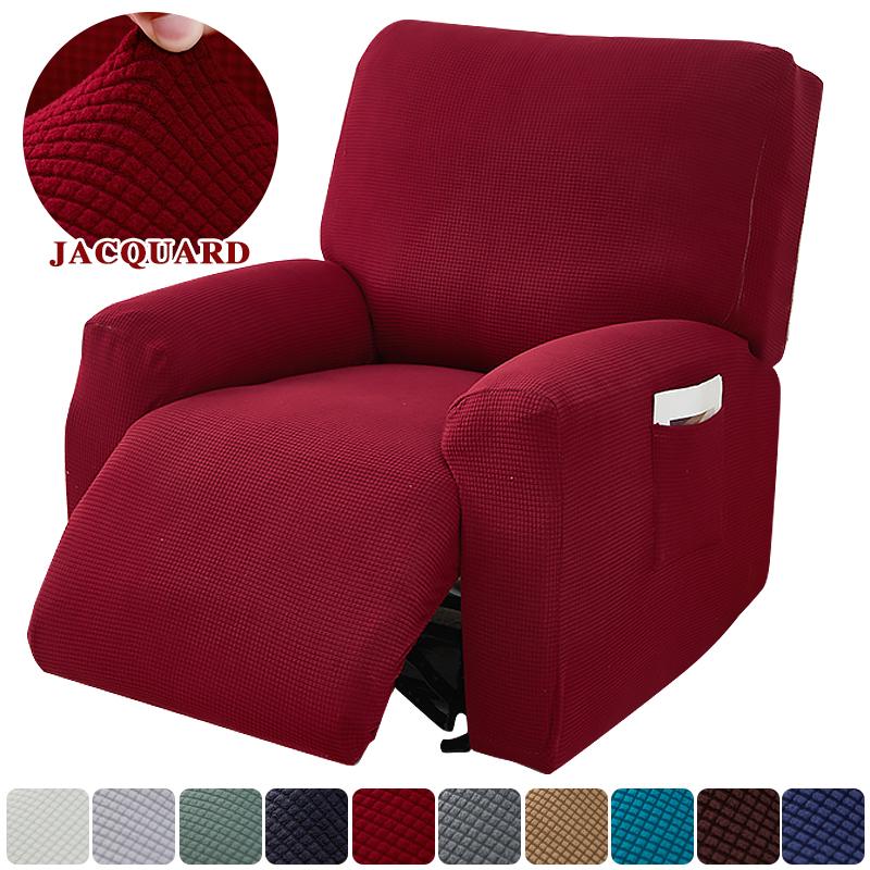 4 Pcs Jacquard Recliner Sofa Cover Stretch Functional Lazy Boy Relax Armchair Cover Couch Cover Furniture Protector Anti-Dust