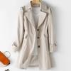Spring Autumn Trench Coat Women Single-breasted Mid-Long Women Trench Coat Overcoat 5XL Khaki Windbreaker