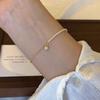 Retro Single Zircon Pearl Bracelet for Women Simple Handmade Beaded Elegant Birthday Gifts for Female