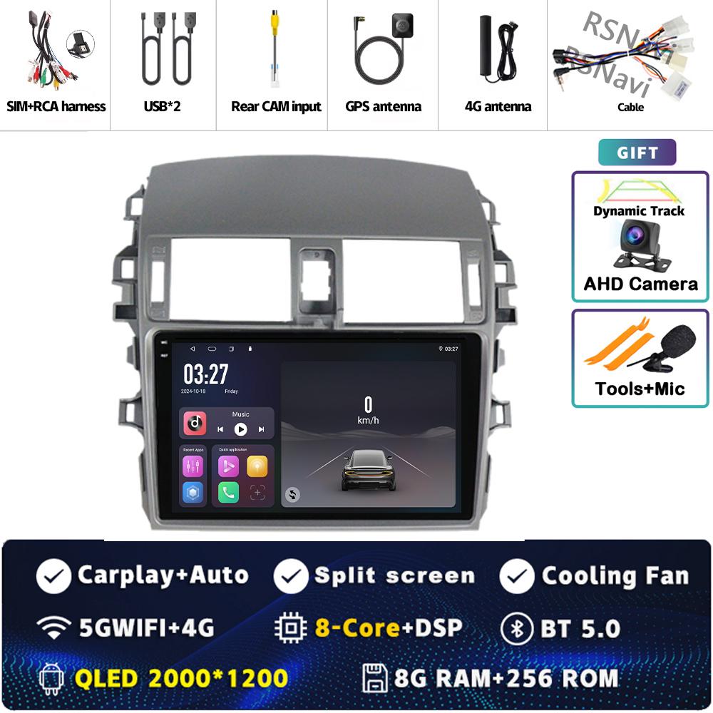 Android 14 Carplay автомобильное радио для Toyota Corolla E140 E150 2006 - 2013 Мультимедийный видеоплеер Навигация GPS Стерео 2Din DVD BT