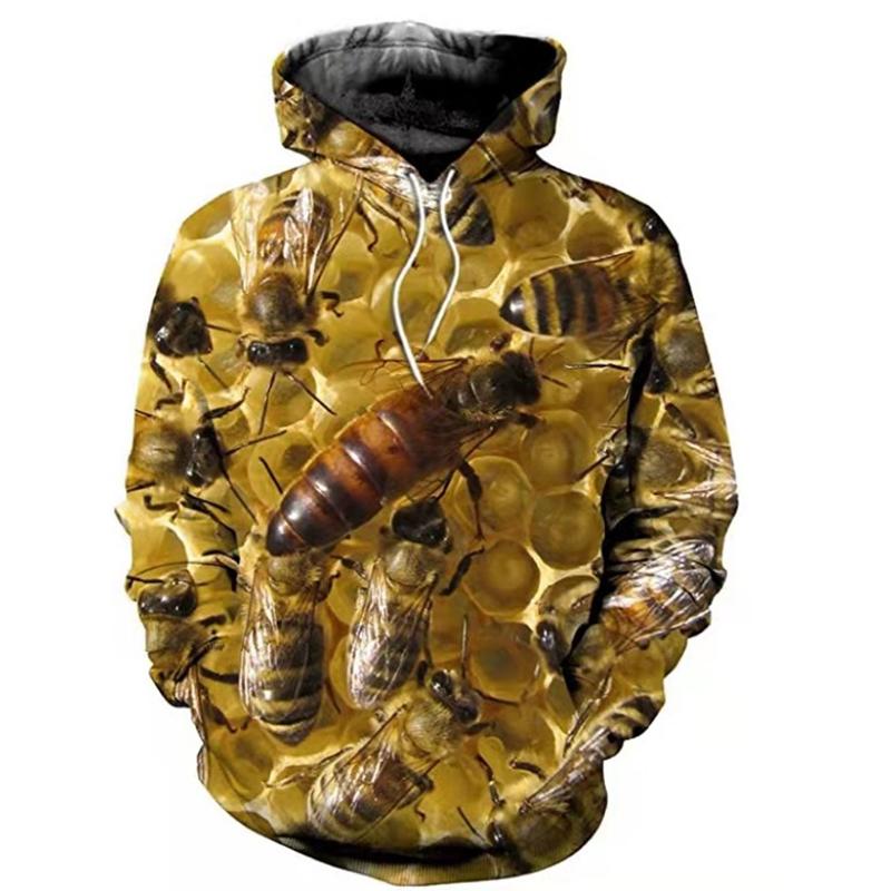 Забавные худи с 3D-принтом в виде пчелиных сот для мужчин и женщин, модные повседневные осенние толстовки оверсайз, пуловеры, спортивный костюм