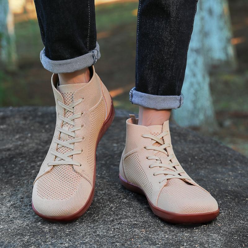 Минималистичные высокие повседневные спортивные туфли с широким носком, дышащие туфли для ходьбы на плоской подошве, ботильоны, обувь для тренировок в зале и на открытом воздухе