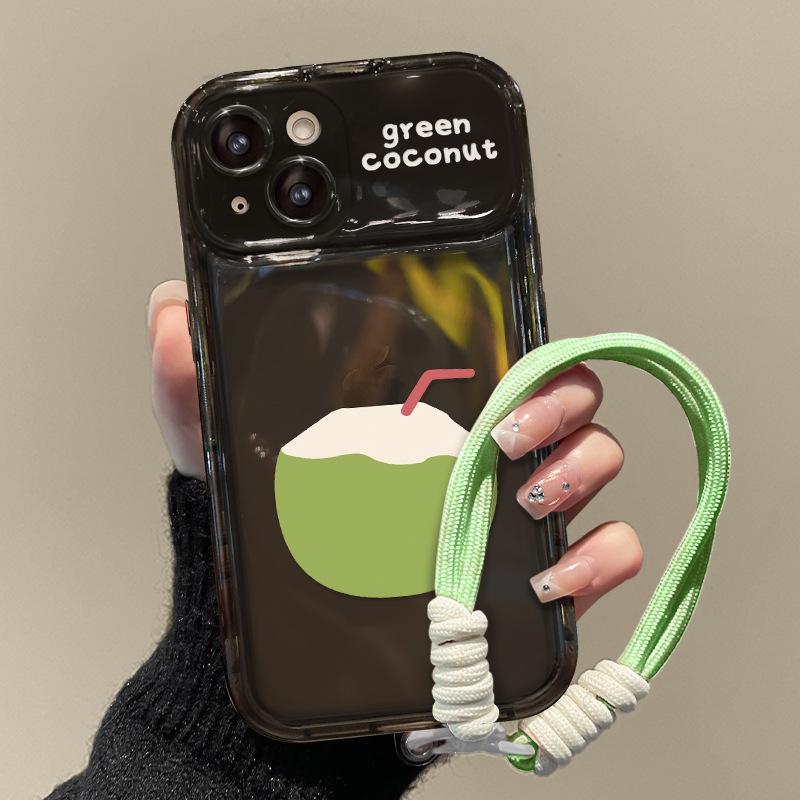 Подходит для чехла для мобильного телефона Apple 15 IPhone 14 Летний крутой кокосовый шнурок 13pro Флип-зеркало Xs Прозрачный