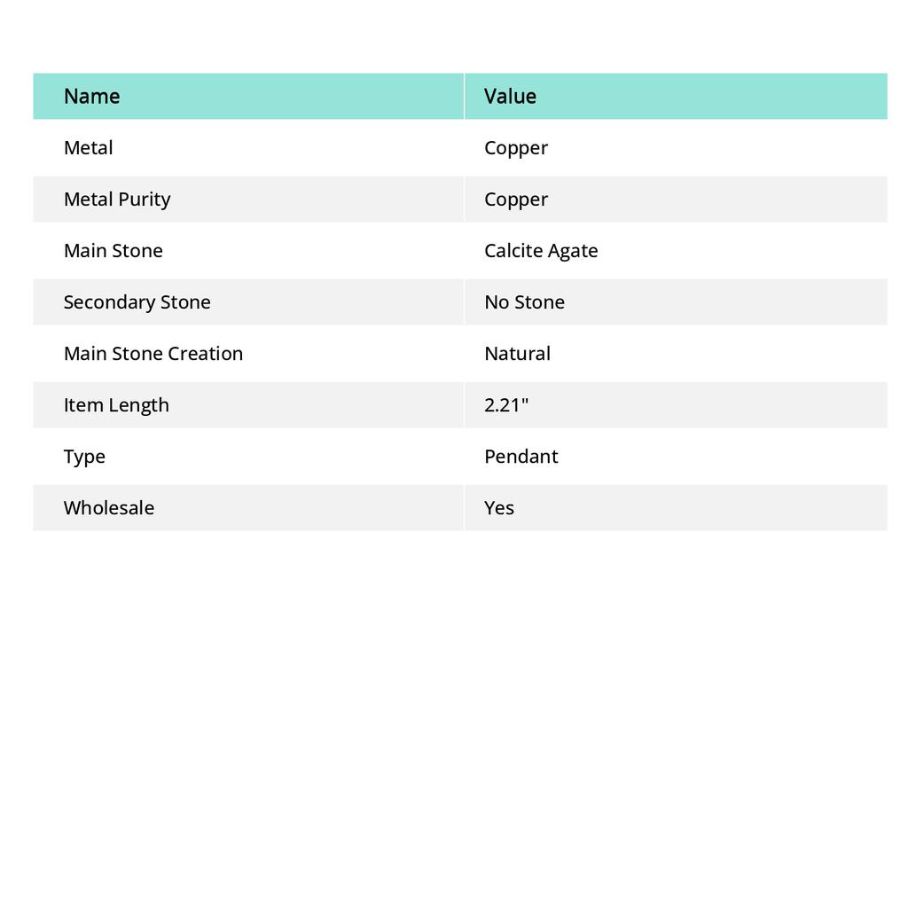 Natural Calcite Agate Gemstone 925 Sterling Silver Jewelry Pendant 2.21" P1k03