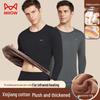MaoRen Fleece Lined Combed Cotton Thermal Underwear Set