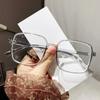Anti Blue Light Myopia Glasses Flat/Degree Glasses Retro Large Frame -1.0 To -4.0 Myopia Finished Glasses