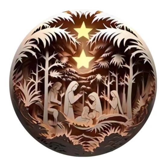 7 Pcs Christmas Nativity Scene Ornaments Acrylic Birth of Jesus Pendant Christmas Tree Hanging Decorations