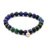 Stones and Minerals. Azurite Chrysocolla Beaded Bracelet 8 Mm. Made In France.