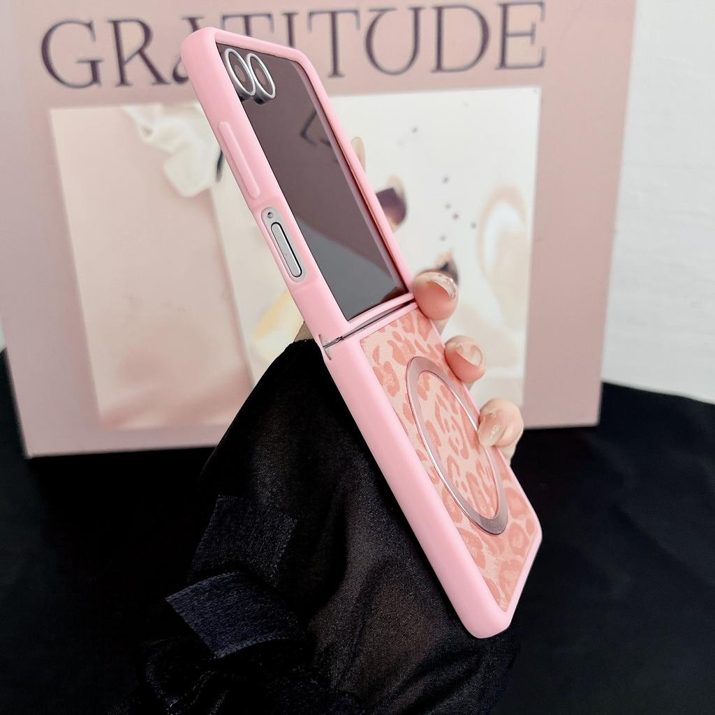 Чехол для Samsung Galaxy Z Flip3 Flip4 Flip5 Flip6 Flip7 с задней кожей и противоударным бампером для телефона MagSafe