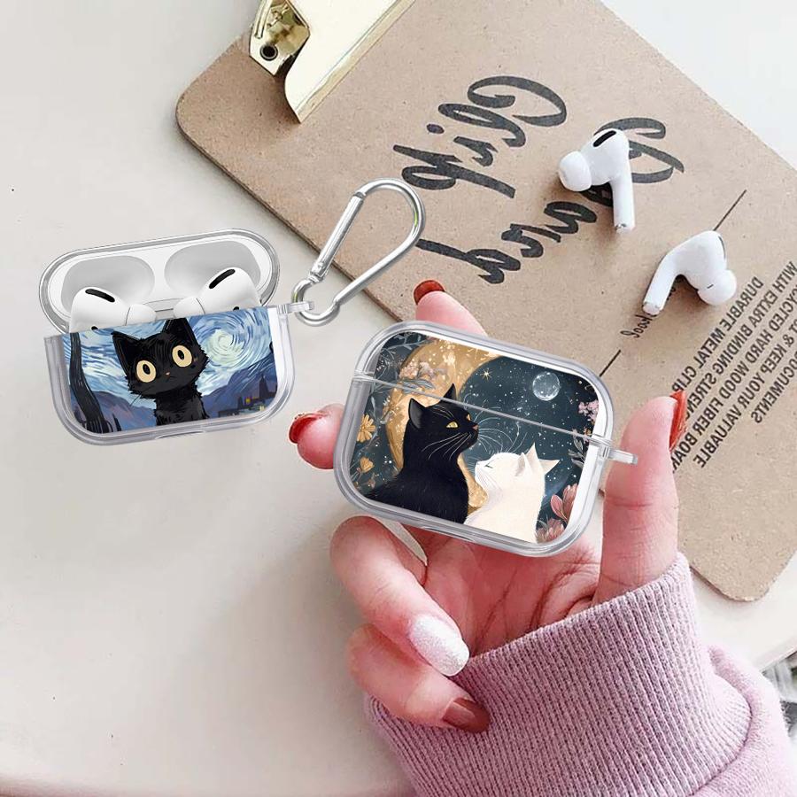 Мультяшный Кот Прозрачные Чехлы Для Наушников Чехол Для Airpods Pro2 2 4 Pro Pro3 1 3
