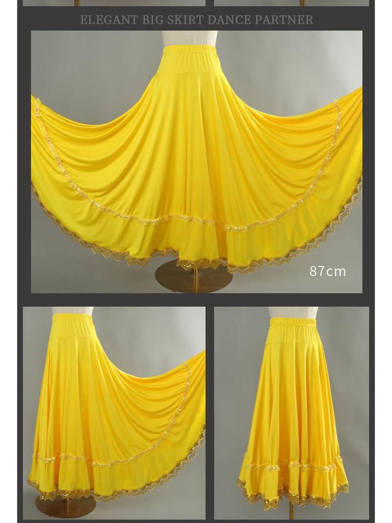 Square Dance Stage Costume: High Waist Ethnic Swing Skirt for Women (Adult, Spring/Summer)