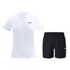 Solid Color Simple Polo Collar Short Sleeve T-Shirt Quick Dry Cool Versatile Sports Shorts Casual Set Women Sets APLR126-4+AKSUA22-1