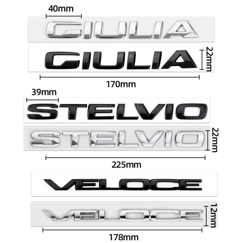 3D ABS Car letter Badge Sticker Logo Rear Trunk Emblem Auto Accessories For Alfa Romeo 147 156 Q2 Q4 Ti Veloce Giulia Stelvio fw6