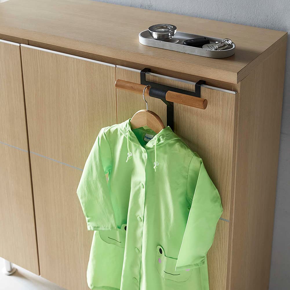 Yamazaki Shoe Cabinet Door Randoseru & Backpack Hanger, Brown, Approx. W26 X D9.5 X H16cm, Rin, Easy Installation, Simply Insert Into Door, 5240