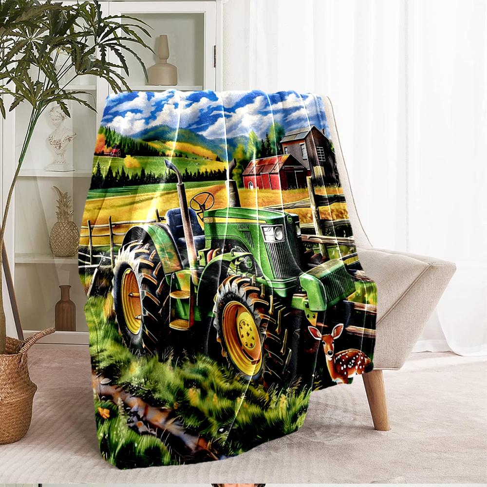 Truck Theme Printed Blanket - Perfect for Couch, Bed, Travel & Outdoor Use | Machine Washable, Cozy & Durable.
