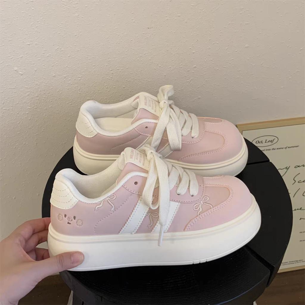 Fashion Women's Vulcanize Shoes Design Round Toe Lace Up Sports Casual Women's Sneaker Shoes Comfortable Flat Shoes Zapatos De Mujer