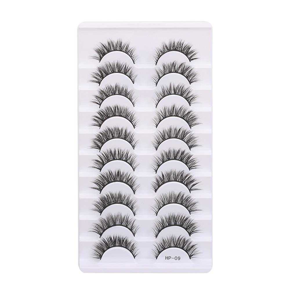 10 Pairs Natural Long False Eyelashes Fluffy Manga Lashes Fake Lashes  Eye Makeup Tool