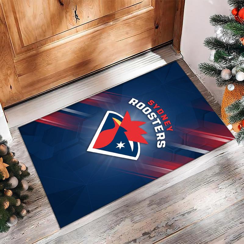 Sydney Roosters Crystal Velvet Carpet Soft Anti?Slip Floor Mat Comfortable Home Living Room Bedroom Decor Rug